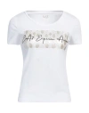Ea7 Woman T-shirt White Size Xs Cotton, Elastane