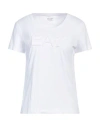 Ea7 Woman T-shirt White Size Xl Cotton, Elastane In White