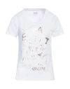 Ea7 T-shirt With Round Neck And Short Sleeves In White