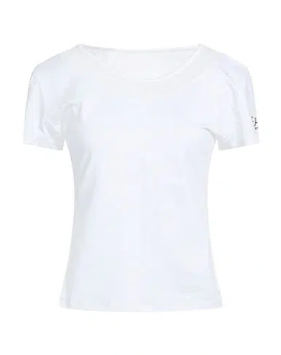 Ea7 Woman T-shirt White Size Xl Polyester, Elastane In Red