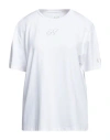 Ea7 Woman T-shirt White Size Xl Polyester, Elastane