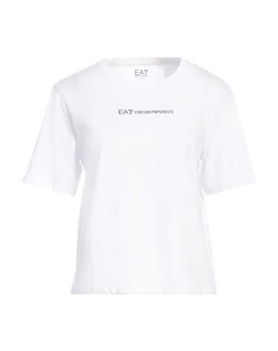 Ea7 Woman T-shirt White Size Xs Cotton In White