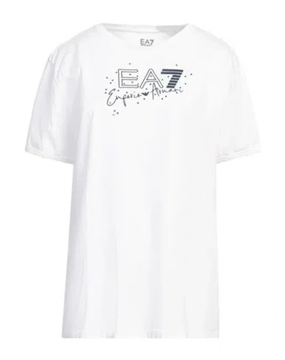 Ea7 Woman T-shirt White Size Xxl Cotton