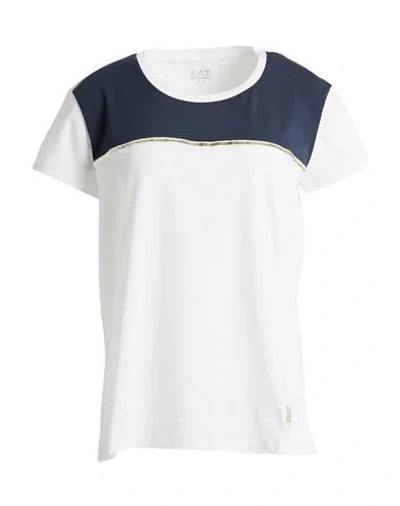 Ea7 Woman T-shirt White Size Xxl Cotton, Elastane