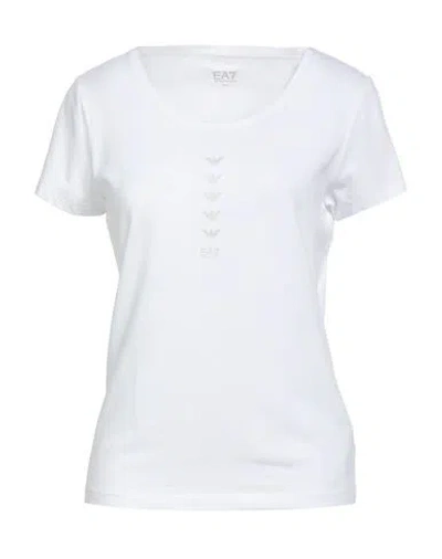 Ea7 Woman T-shirt White Size Xxl Cotton, Modal, Elastane