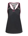 Ea7 Woman Tank Top Black Size M Polyester, Elastane, Polyamide In Black