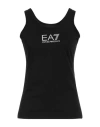 Ea7 Woman Tank Top Black Size Xl Polyester, Elastane