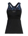 Ea7 Woman Tank Top Black Size Xxl Polyester, Elastane In Black