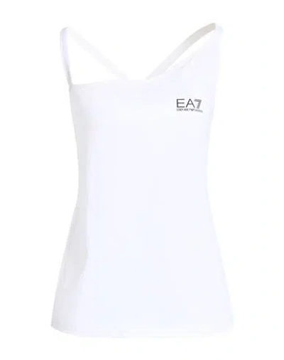 Ea7 Woman Tank Top Off White Size Xl Recycled Polyester, Elastane