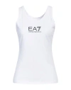 Ea7 Woman Tank Top White Size L Polyester, Elastane