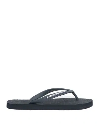 Ea7 Woman Thong Sandal Midnight Blue Size 6.5 Rubber