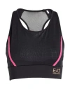 Ea7 Woman Top Black Size L Polyester, Elastane In Black