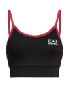 Ea7 Woman Top Black Size L Polyester, Elastane In Black