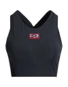Ea7 Woman Top Black Size M Polyester, Elastane In Black