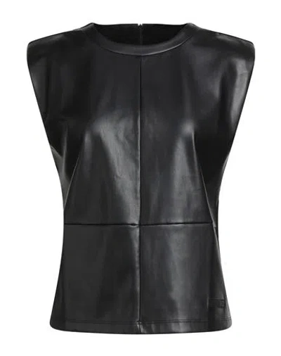 Ea7 Woman Top Black Size M Polyester, Polyurethane, Viscose, Polyamide, Elastane