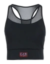 Ea7 Woman Top Black Size S Polyester, Elastane