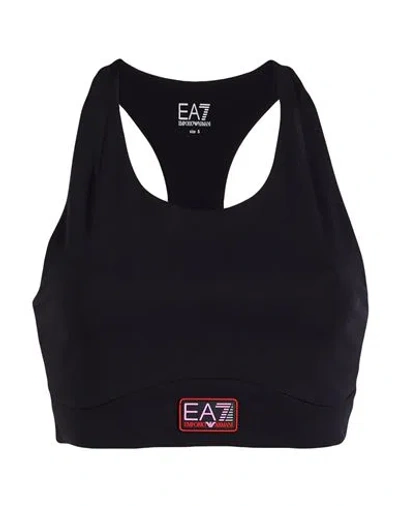 Ea7 Woman Top Black Size Xxl Polyamide, Elastane