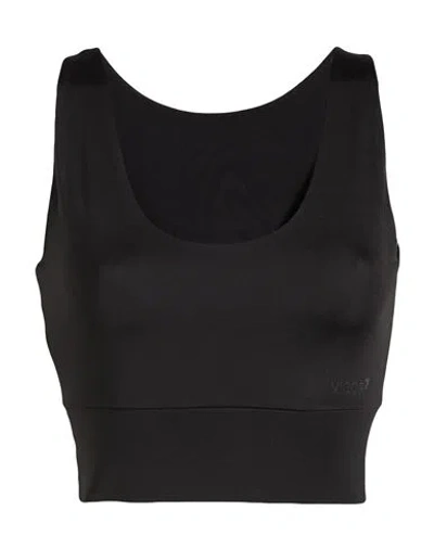Ea7 Woman Top Black Size Xxl Polyester, Elastane