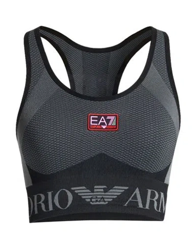 Ea7 Woman Top Grey Size L Polyamide, Polyester, Elastane In Gray
