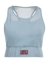 Ea7 Woman Top Light Blue Size Xl Polyester, Elastane
