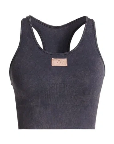 Ea7 Woman Top Midnight Blue Size M Polyamide, Elastane