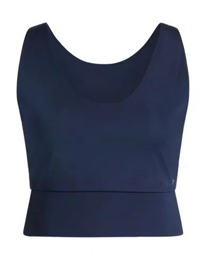 Ea7 Woman Top Midnight Blue Size Xxl Polyester, Elastane