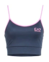 Ea7 Woman Top Navy Size Xs Polyester, Elastane In Navy Blue