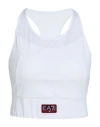 Ea7 Woman Top White Size L Polyester, Elastane