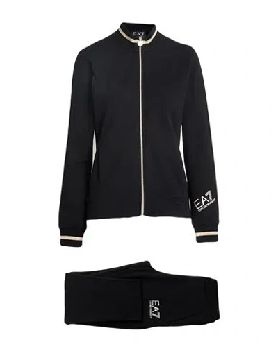 Ea7 Woman Tracksuit Black Size 3xl Cotton, Elastane