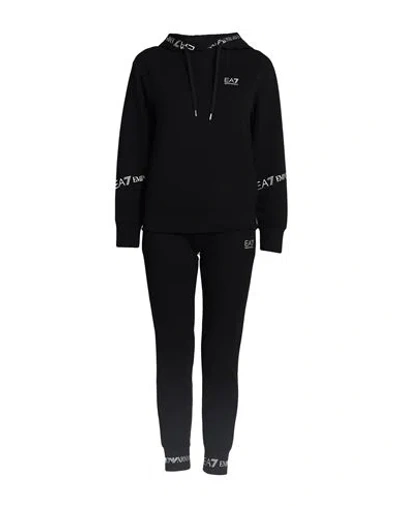 Ea7 Woman Tracksuit Black Size L Cotton, Elastane