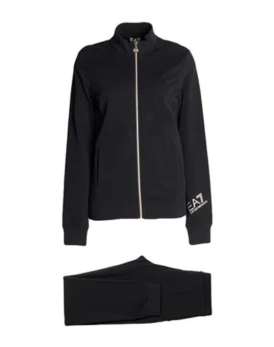 Ea7 Woman Tracksuit Black Size L Cotton, Elastane
