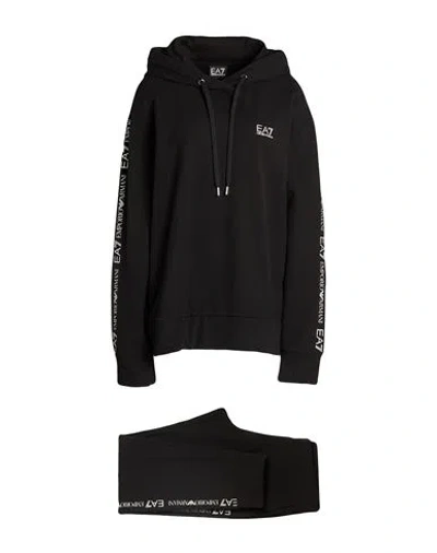 Ea7 Woman Tracksuit Black Size L Cotton, Elastane
