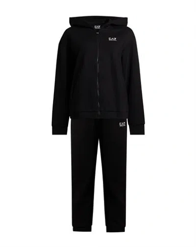 Ea7 Woman Tracksuit Black Size L Polyester, Cotton