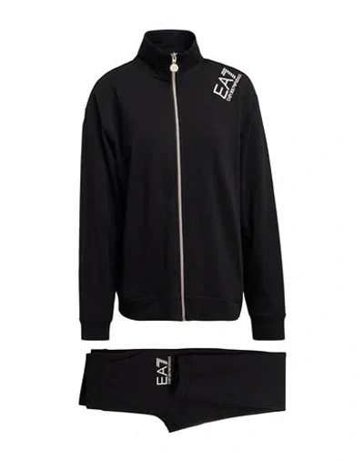 Ea7 Woman Tracksuit Black Size S Cotton, Elastane, Metallic Fiber, Polyester