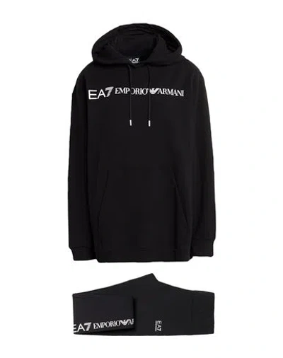 Ea7 Woman Tracksuit Black Size Xl Cotton, Elastane