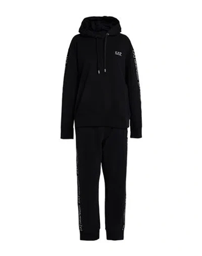 Ea7 Woman Tracksuit Black Size Xl Cotton, Elastane