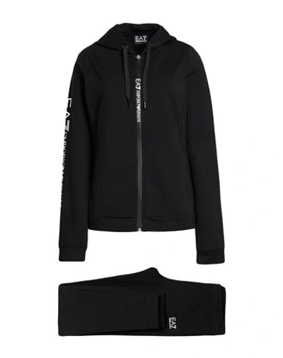 Ea7 Woman Tracksuit Black Size Xl Cotton, Polyester, Elastane