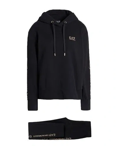 Ea7 Woman Tracksuit Black Size Xs Cotton, Elastane