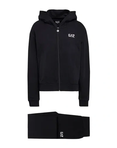 Ea7 Woman Tracksuit Black Size S Cotton, Elastane
