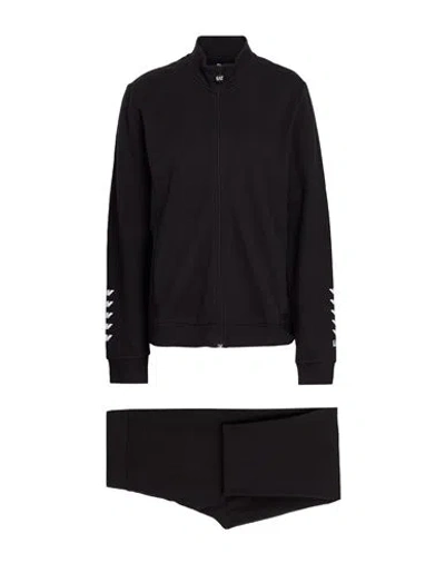 Ea7 Woman Tracksuit Black Size Xl Cotton, Elastane