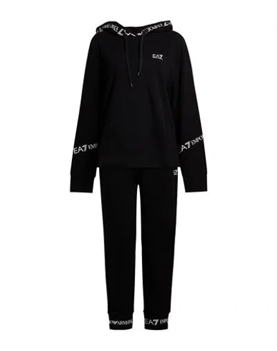 Ea7 Woman Tracksuit Black Size Xxs Cotton, Elastane