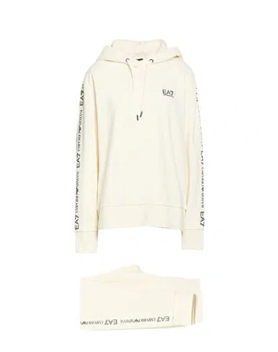Ea7 Woman Tracksuit Cream Size L Polyester, Cotton In White