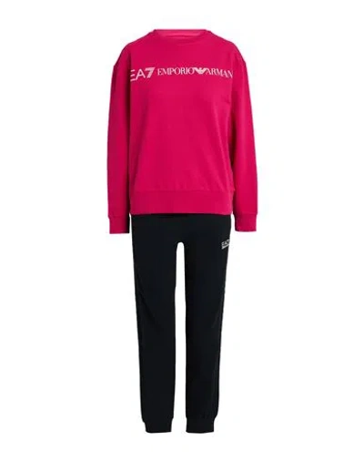 Ea7 Woman Tracksuit Fuchsia Size S Cotton, Elastane In Pink