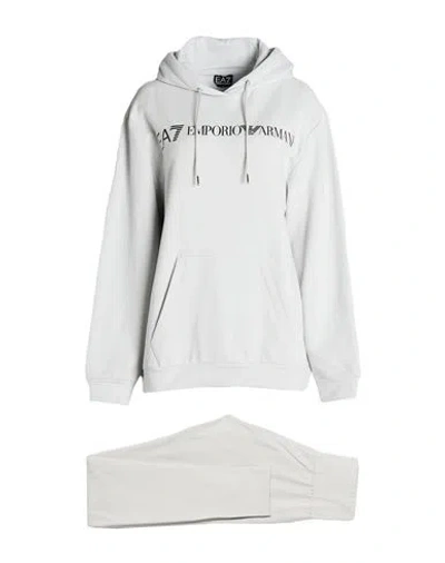 Ea7 Woman Tracksuit Light Grey Size S Cotton, Elastane In Gray