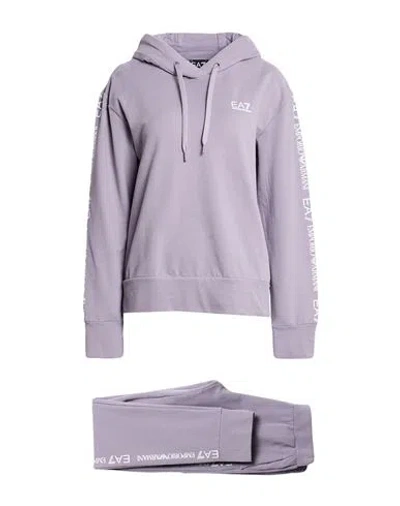 Ea7 Woman Tracksuit Lilac Size Xs Cotton, Elastane In Gray
