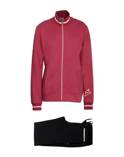 Ea7 Woman Tracksuit Magenta Size L Cotton, Elastane, Polyester, Metallic Fiber In Pink