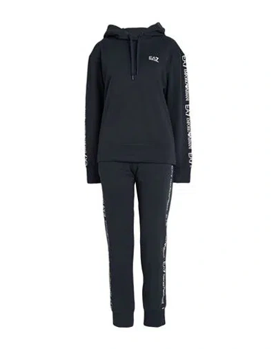 Ea7 Woman Tracksuit Midnight Blue Size L Cotton, Elastane