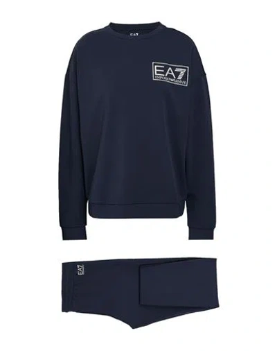 Ea7 Woman Tracksuit Midnight Blue Size Xl Polyester, Cotton, Modal, Elastane