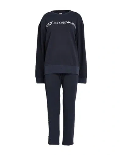 Ea7 Woman Tracksuit Navy Size M Cotton, Elastane