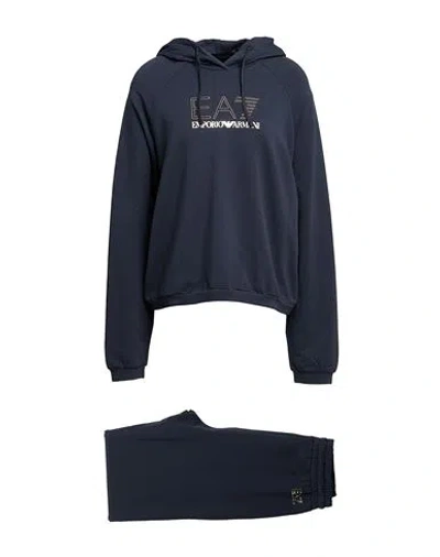 Ea7 Woman Tracksuit Navy Size Xl Cotton, Modal, Elastane